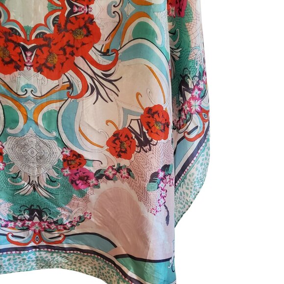 Johnny Was Beautiful Floral Tassel Square Scarf - Picture 5 of 11